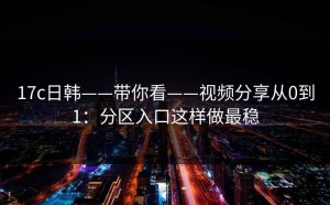 17c日韩——带你看——视频分享从0到1：分区入口这样做最稳