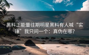 黑料正能量往期明星黑料有人喊“实锤”我只问一个：真伪在哪？