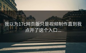 我以为17c网页版只是视频制作直到我点开了这个入口...