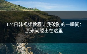 17c日韩视频教程让我破防的一瞬间： 原来问题出在这里