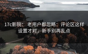 17c影院： 老用户都忽略：评论区这样设置才对，新手别再乱点