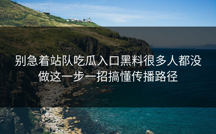 别急着站队吃瓜入口黑料很多人都没做这一步一招搞懂传播路径