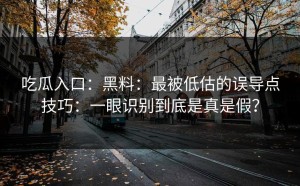 吃瓜入口：黑料：最被低估的误导点技巧：一眼识别到底是真是假？