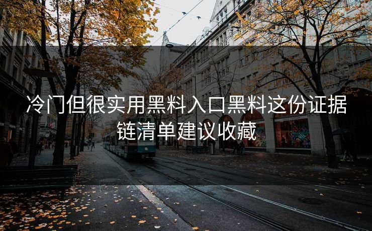 冷门但很实用黑料入口黑料这份证据链清单建议收藏
