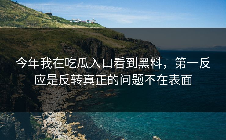 今年我在吃瓜入口看到黑料，第一反应是反转真正的问题不在表面
